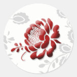 Floral Red Wedding Invitation Envelope Seals stickers