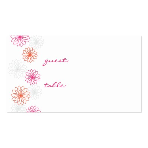 Floral Reflection Seating Place Card Business Card Template