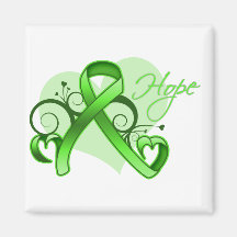 Floral Ribbon Hope - Lymphoma Fridge Magnets