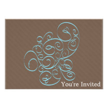 Floral Scroll Invitation