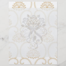 floral swirl dainty lotus damask pattern flyers