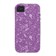Floral swirly design in purple hues iPhone 4/4S cases