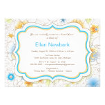 Floral Watercolor Bridal Shower Invitation - Blue