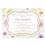 Floral Watercolor Bridal Shower Invitation Purple
