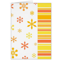 Florals and stripes greeting card