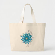 Florals - Blue Tote Bags