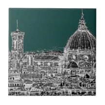 Florence dark green tile