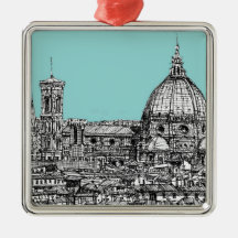 Florence duomo pale blue christmas tree ornaments