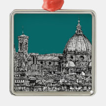 Florence in turquoise christmas tree ornament