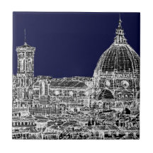 Florence navy dome tiles