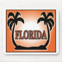 Florida Airbrushed Look Orange Sunset Palm Trees Mousepads
