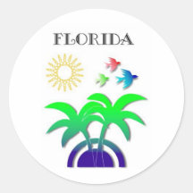 Florida Round Sticker