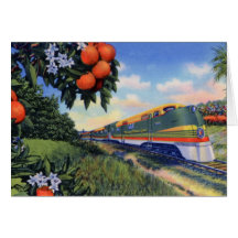 Florida Streamliner Orange Blossom Special Train Greeting Cards