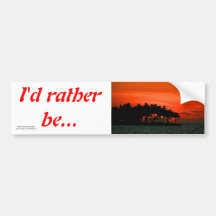 Florida sunset with palm trees bumper stickers