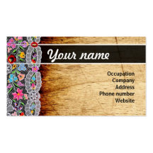 Flower and wood namecard business cards