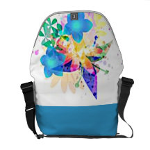 Flower Basket Rickshaw Messenger Bag