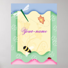 Flower Bee Personalised Poster
