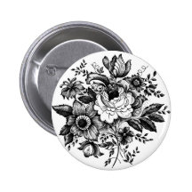 Flower Bouquet Silhouette Pins