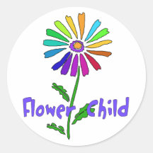 Flower Child Round Sticker