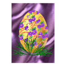 Flower Decorated Egg Personalized Invitation