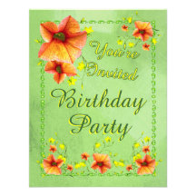 Flower Delights Birthday Party Invitation