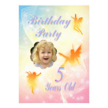 Flower fairies 5th Birthday Party invitation