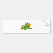 flower froggy frog bumper sticker