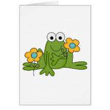 flower froggy frog greeting cards