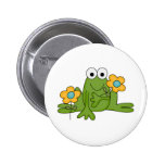 flower froggy frog pin
