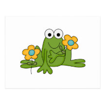 flower froggy frog post cards