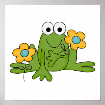 flower froggy frog poster