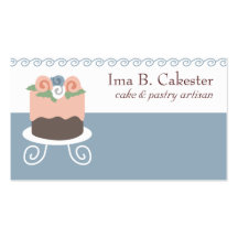 Flower frosted decorated cake baking business card
