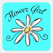 Flower Girl Bridal Party Square Sticker