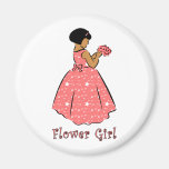 Flower Girl in Coral Fridge Magnets