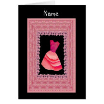 FLOWER GIRL Invitation - PEACH & RED Dress Card