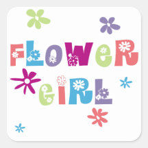 Flower Girl Square Stickers