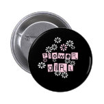Flower Girl White on Black Pins