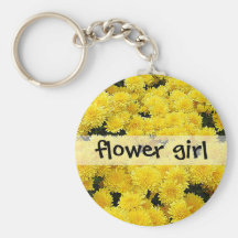 Flower Girl Yellow Mums keychain