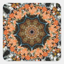 Flower Mosaic with Orangey Goodness Nov 2012 Square Sticker