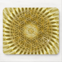 Flower Of Life | gold, big, light Mouse Pad