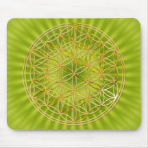 Flower Of Life | gold, big Mouse Pads
