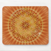 Flower Of Life | gold, big Mousepads