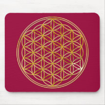 FLOWER OF LIFE - gold Mouse Pad