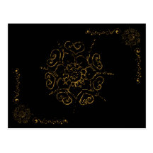 Flower Of Love (Henna) (Golden) Post Cards