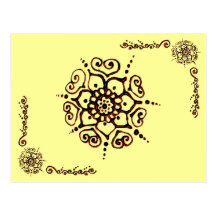 Flower Of Love (Henna) (Orange) Postcards
