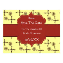 Flower Of Love (Henna) (Orange) (Save The Date) Postcard