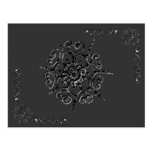 Flower Of Love (Henna) (Silver/effect) Post Card
