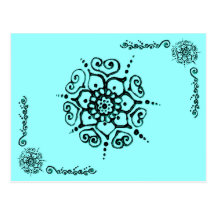 Flower Of Love (Henna) (Turqoise) Postcard