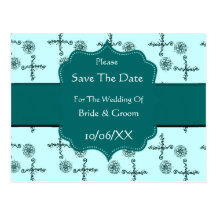 Flower Of Love (Henna) (Turqoise) (Save The Date) Post Card