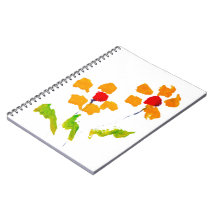 Flower painted by elephant spiral notebooks
